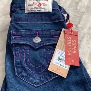 NWT Neon Stitch Skinny True Religion Jean